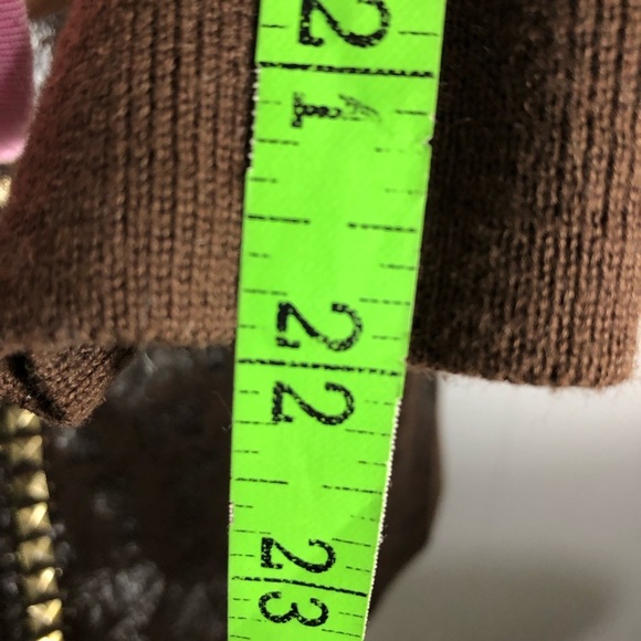 Women’s Brown Faux Leather Gold Studded Blazer. Size Small/Petite. - Picture 10 of 10